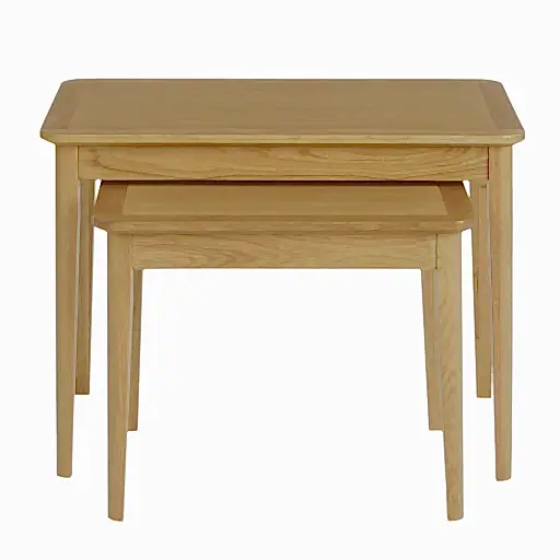 Bath Oak Nest of 2 Tables - The Furniture Mega Store 