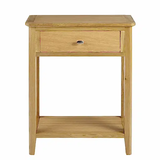 Bath Oak Telephone Table with 1 Drawer & 1 Shelf - The Furniture Mega Store 