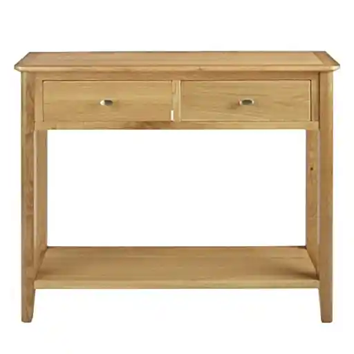 Bath Oak 2 Drawer Console Table - The Furniture Mega Store 