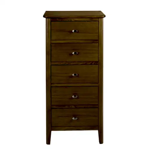 Bath Oak 5 Drawers Tallboy Chest - The Furniture Mega Store