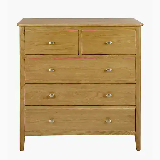Bath Oak Wide Chest of Drawer 2 + 3 Drawers - The Furniture Mega Store