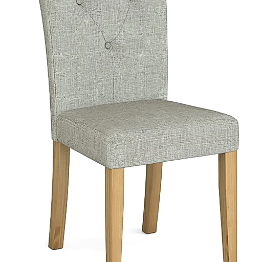 Country Grey and Oak Collection Fabric Dining Chairs - Sold In Pairs - The Furniture Mega Store 