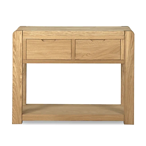 Bakerloo Oak 2 Drawer Console Table - 100cm - The Furniture Mega Store 