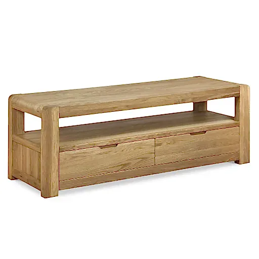 Bakerloo Oak Large TV Unit - 140cm - The Furniture Mega Store 