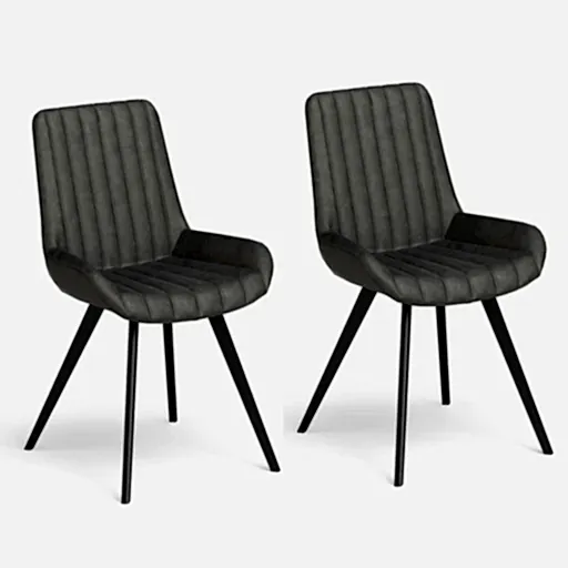 Dalston Grey Dining Chair (Sold in Pairs) - The Furniture Mega Store