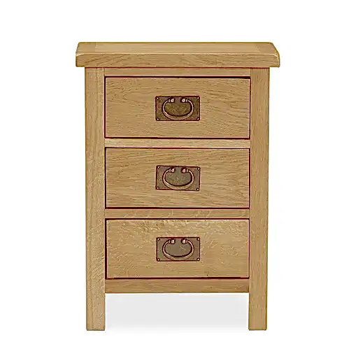 Addison Lite Natural Oak Bedside Cabinet - 3 Drawers - The Furniture Mega Store 