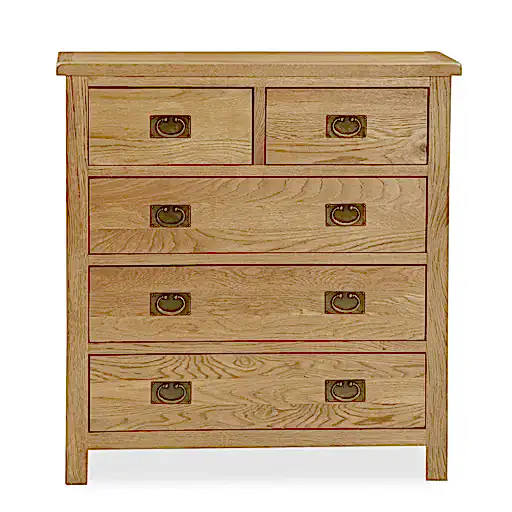 Addison Lite Natural Oak Chest of Drawers, 2 + 3 Drawers - The Furniture Mega Store
