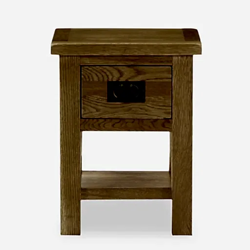 Addison Lite Natural Oak Lamp Table with 1 Drawer & 1 Shelf - The Furniture Mega Store 