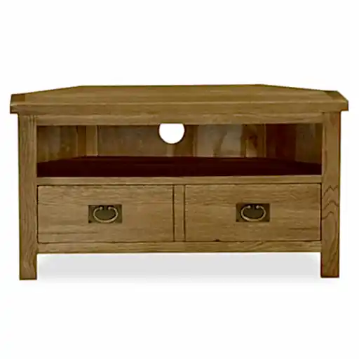 Addison Lite Natural Oak Corner TV Unit - 90cm - The Furniture Mega Store 