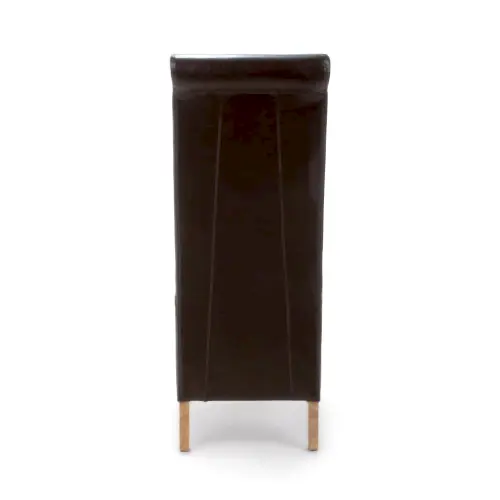 Krista Roll Back Leather Dining Chairs - Set Of 2 - Choice Of Colours - The Furniture Mega Store 