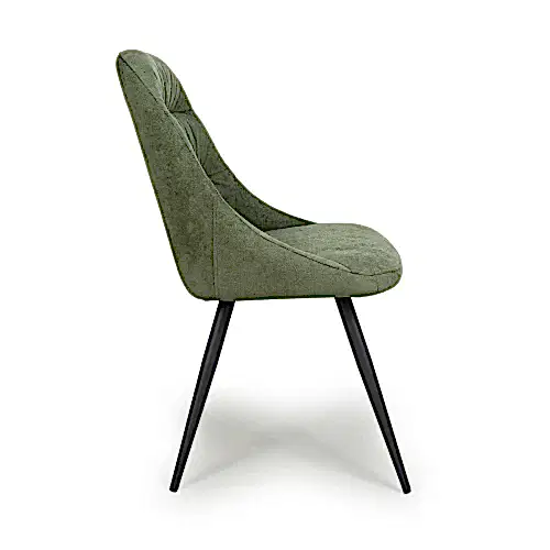 Corin Green Linen Effect Dining Chairs - Set Of 2 - The Furniture Mega Store