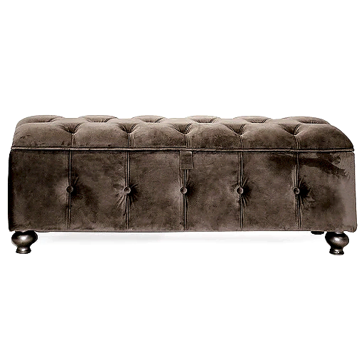 Jessica Taupe Velvet Storage Ottoman - The Furniture Mega Store