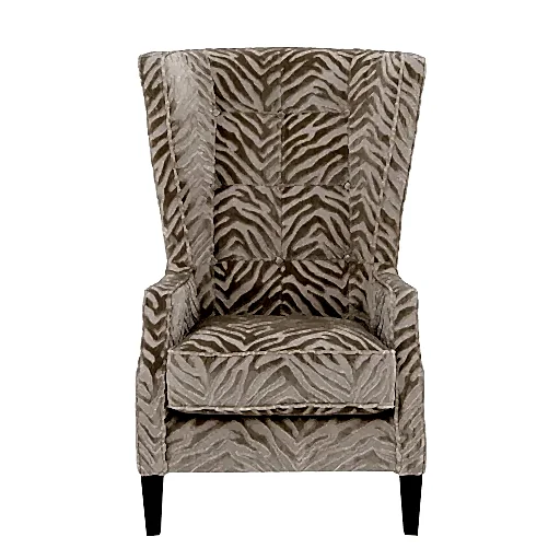 Kenya Fabric Throne Winged Accent Chair - Choice Of Legs - The Furniture Mega Store 