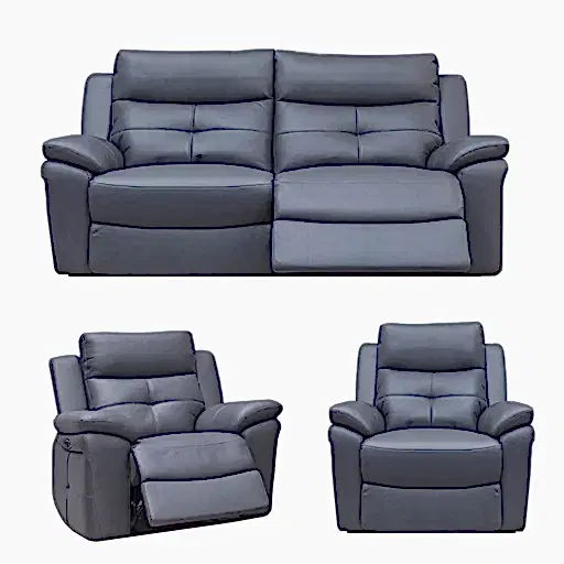 Hawk Dual Power Recliner 3 Seater Sofa & 2 Armchairs - With Integrated Usb Charging Ports - The Furniture Mega Store