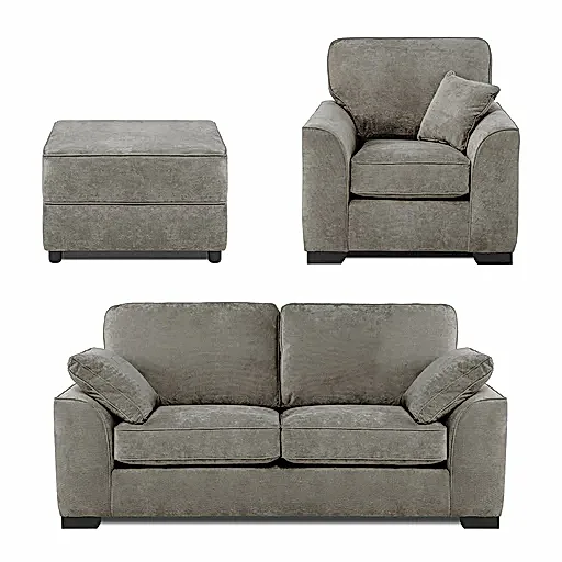 Richmond 3 Seater Sofa, Armchair & Footstool Set - Choice Of Colours - The Furniture Mega Store