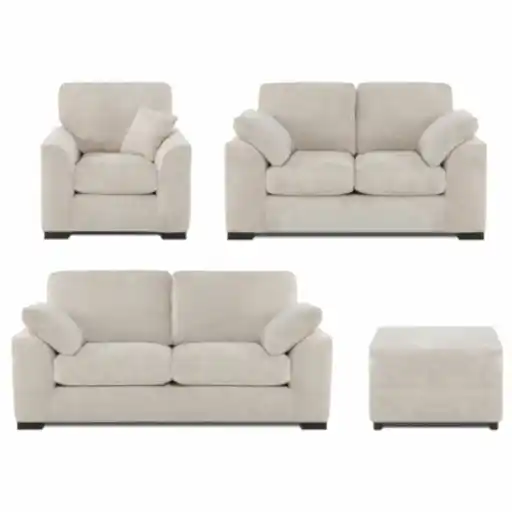 Richmond 3 Seater Sofa, 2 Seater Sofa, Armchair & Footstool Set - Choice Of Colours - The Furniture Mega Store