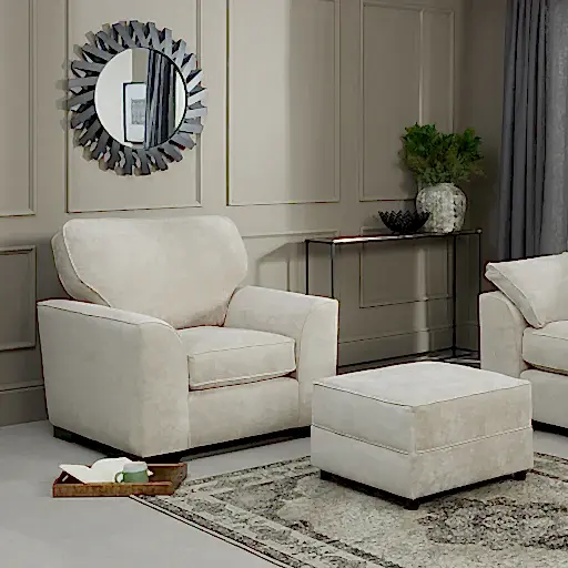 Richmond Fabric Footstool - Choice Of Fabrics - The Furniture Mega Store