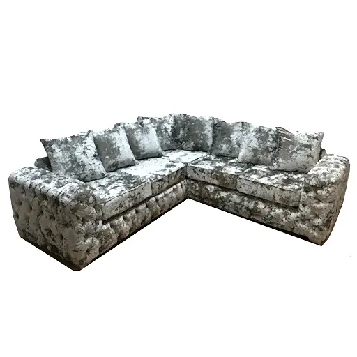 Alexa Lustro Velvet Corner Sofa - Choice Of Colours - The Furniture Mega Store