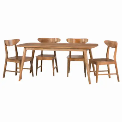 Janeiro Mango Wood 175cm Dining Table & 4 Matching Dining Chairs Dining Set - The Furniture Mega Store