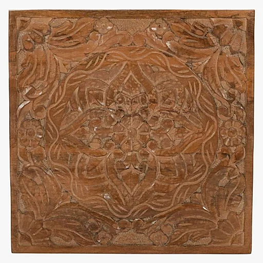 Carved Mango Wood Decorative Wall Art Panel - The Furniture Mega Store 
