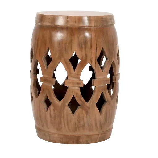 Carved Mango Wood Side Table - The Furniture Mega Store 