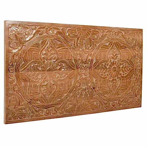 Carved Mango Wood Extra Large Decorative Wall Art Panel - 150cm - The Furniture Mega Store 