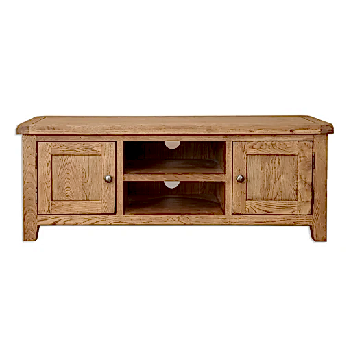 Wiltshire Country Oak Large TV Cabinet - 134cm - The Furniture Mega Store 