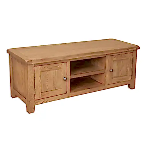 Wiltshire Country Oak Large TV Cabinet - 134cm - The Furniture Mega Store 
