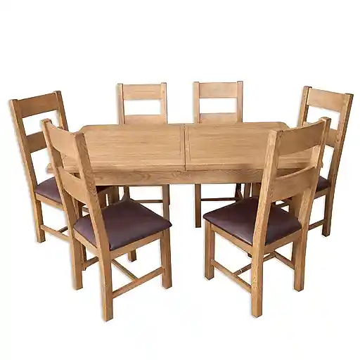 Wiltshire Country Oak 1.2 Extending Dining Table & Matching Dining Chairs Set - The Furniture Mega Store 
