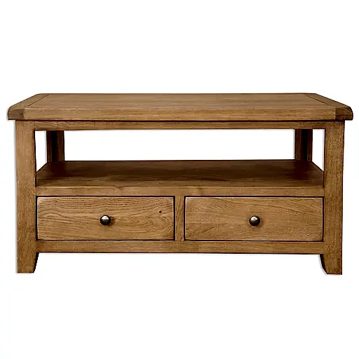 Wiltshire Country Oak 2 Drawer Coffee Table - The Furniture Mega Store 