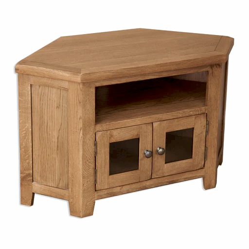 Wiltshire Country Oak Glazed Corner TV Cabinet - The Furniture Mega Store 