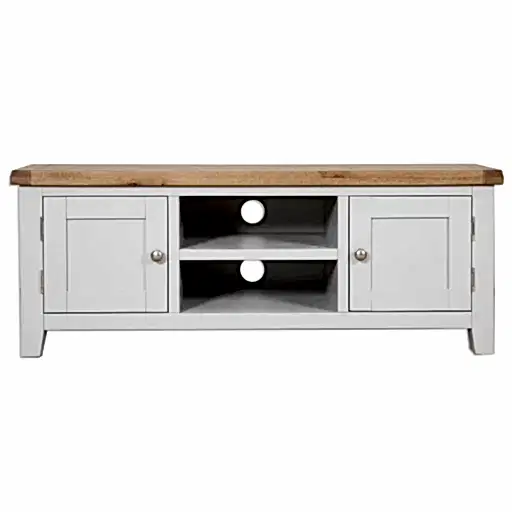 St.Ives French Grey & Oak Large TV Cabinet - The Furniture Mega Store 
