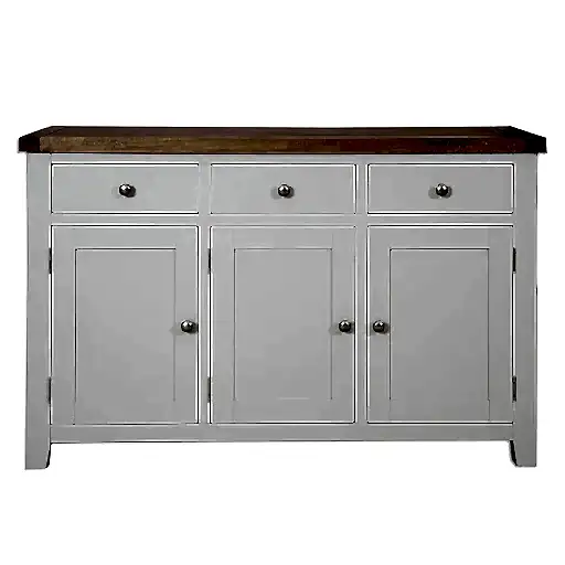 St.Ives French Grey & Oak 3 Door 3 Drawer Large Sideboard - The Furniture Mega Store 