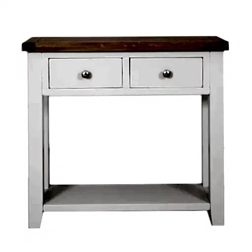 St.Ives French Grey & Oak 2 Drawer Console Table - The Furniture Mega Store 