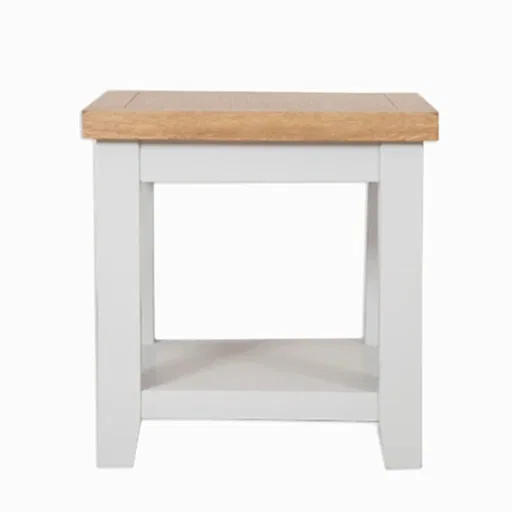 St.Ives French Grey & Oak Lamp Table - The Furniture Mega Store 