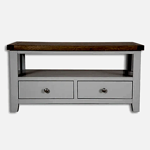St.Ives French Grey & Oak 2 Drawer Coffee Table - The Furniture Mega Store 