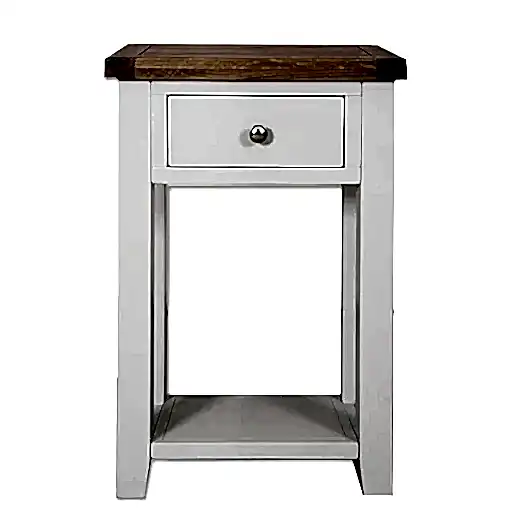 St.Ives French Grey & Oak 1 Drawer Slim Console Table - The Furniture Mega Store 