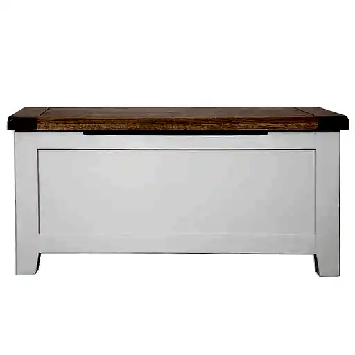 St.Ives French Grey & Oak Blanket Box - The Furniture Mega Store