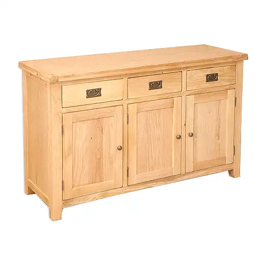 Wiltshire Natural Oak 3 Door 3 Drawer Large Sideboard - The Furniture Mega Store 