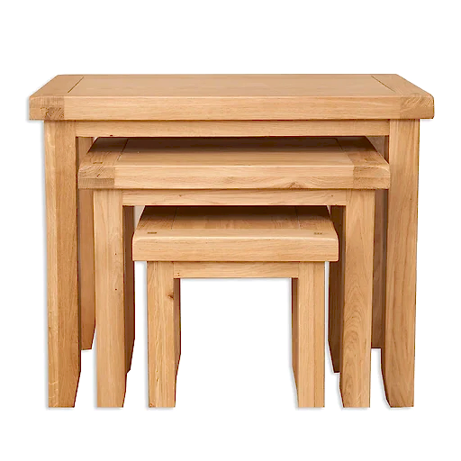Wiltshire Natural Oak Nest Of 3 Tables - The Furniture Mega Store 