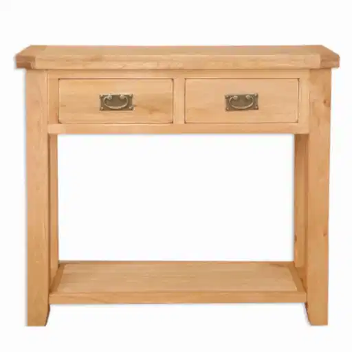 Wiltshire Natural Oak 2 Drawer Console Table - The Furniture Mega Store 
