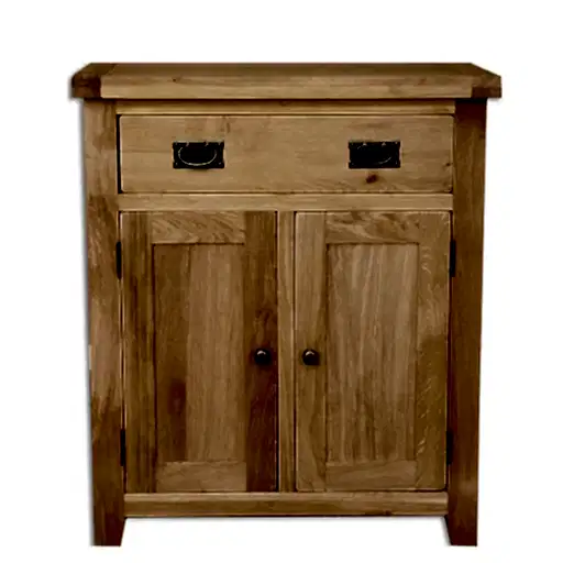 Wiltshire Natural Oak 2 Door Hall Cabinet - The Furniture Mega Store 
