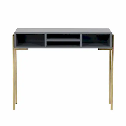 Madrid Grey & Gold Console Table - The Furniture Mega Store 