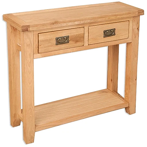 Wiltshire Natural Oak 2 Drawer Console Table - The Furniture Mega Store 