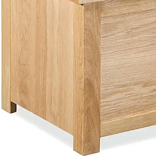 Bevel Natural Solid Oak Blanket Box - The Furniture Mega Store 