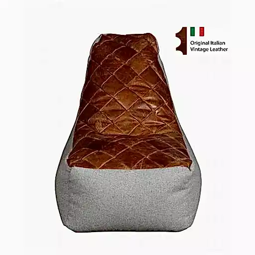 Vintage Leather Bean Bag Pod Chair - The Furniture Mega Store