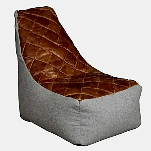 Vintage Leather Bean Bag Pod Chair - The Furniture Mega Store
