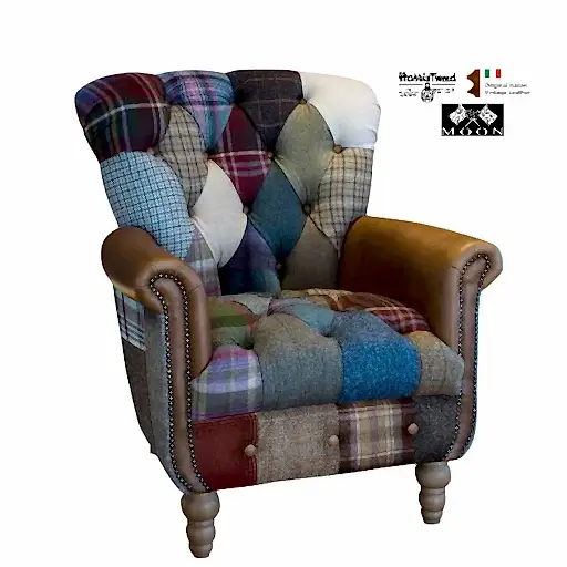 Harlequin Patchwork Chesterfield Chair - The Furniture Mega Store