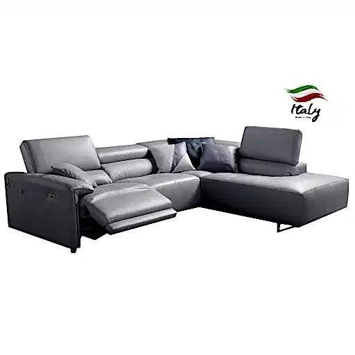 Brooklyn Italian Leather Power Recliner Corner Chaise End Sofa - Various Options - The Furniture Mega Store