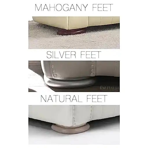 Pendragon Italian Leather 3 Seater Sofa & x2 Armchairs Set - Choice Of Feet & Leather Or Swarovski Buttoned Arms. - The Furniture Mega Store
